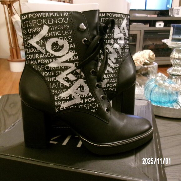 NEW PERSONALIZED Naturalizer Womens Callie Power Lace Up Ankle Boots Black 8.5 M - Picture 3 of 7